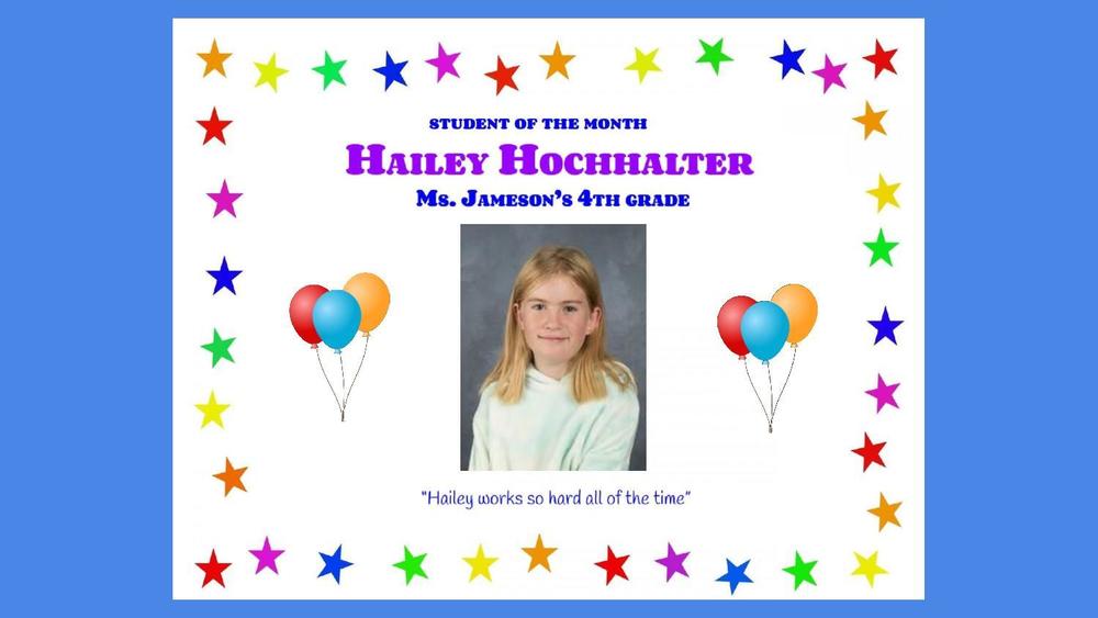 November  Student of the Month @ the Primary