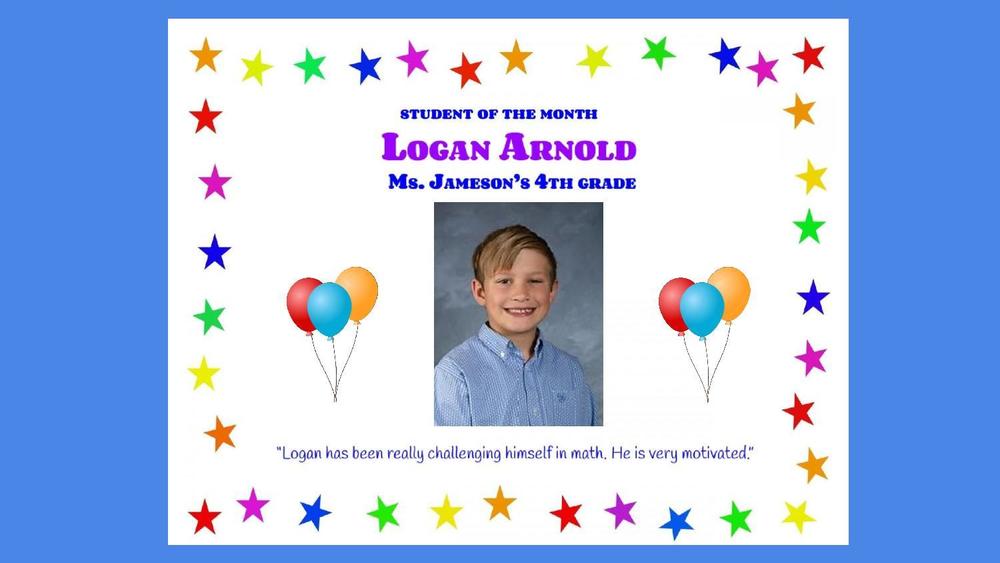 Student of the Month - Logan Arnold