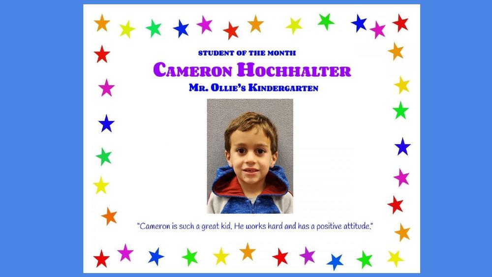 Student of the Month - Cameron Hochhalter