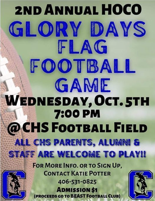 2nd Annual HOCO Glory Days Flag Football Flyer