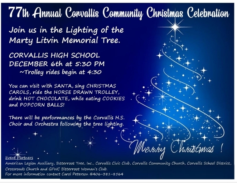 image of a flyer for Christmas tree lighting